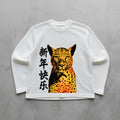 Off-white waffle knit oversized full-sleeve Front Design