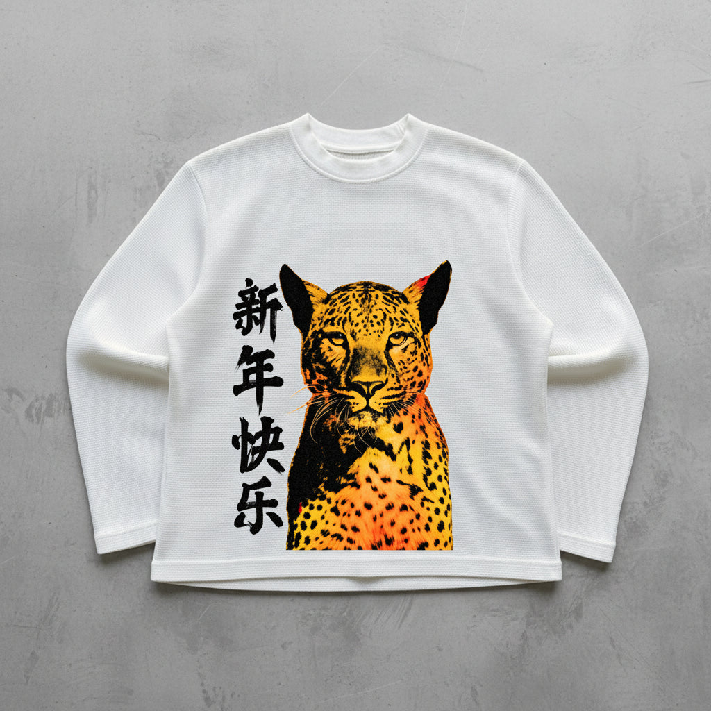 Off-white waffle knit oversized full-sleeve Front Design