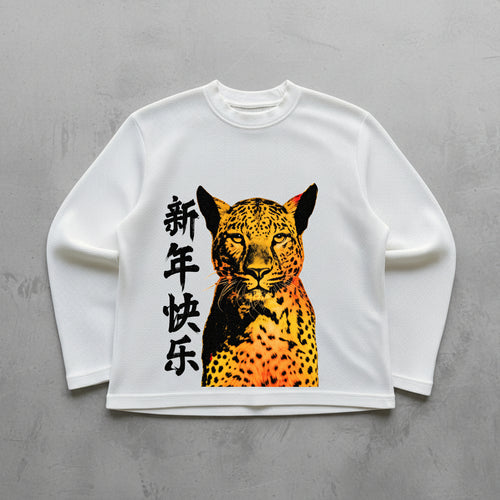 Off-white waffle knit oversized full-sleeve Front Design