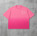 Pink Sunfade Ombré Wash Boxy Fit T-shirt Front Design