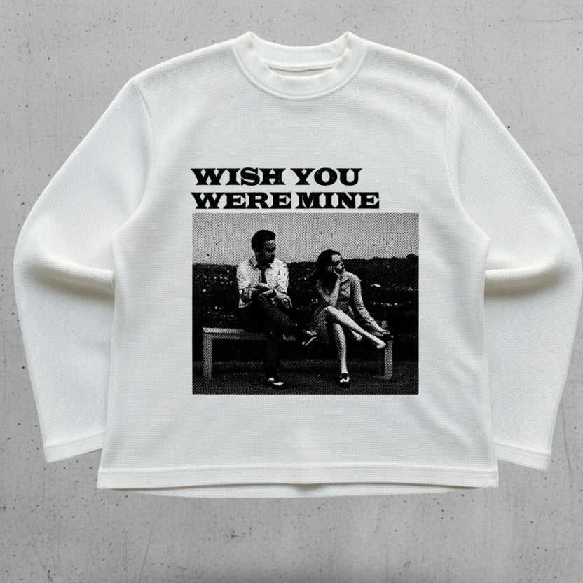 Off-white waffle knit oversized full-sleeve Front Design