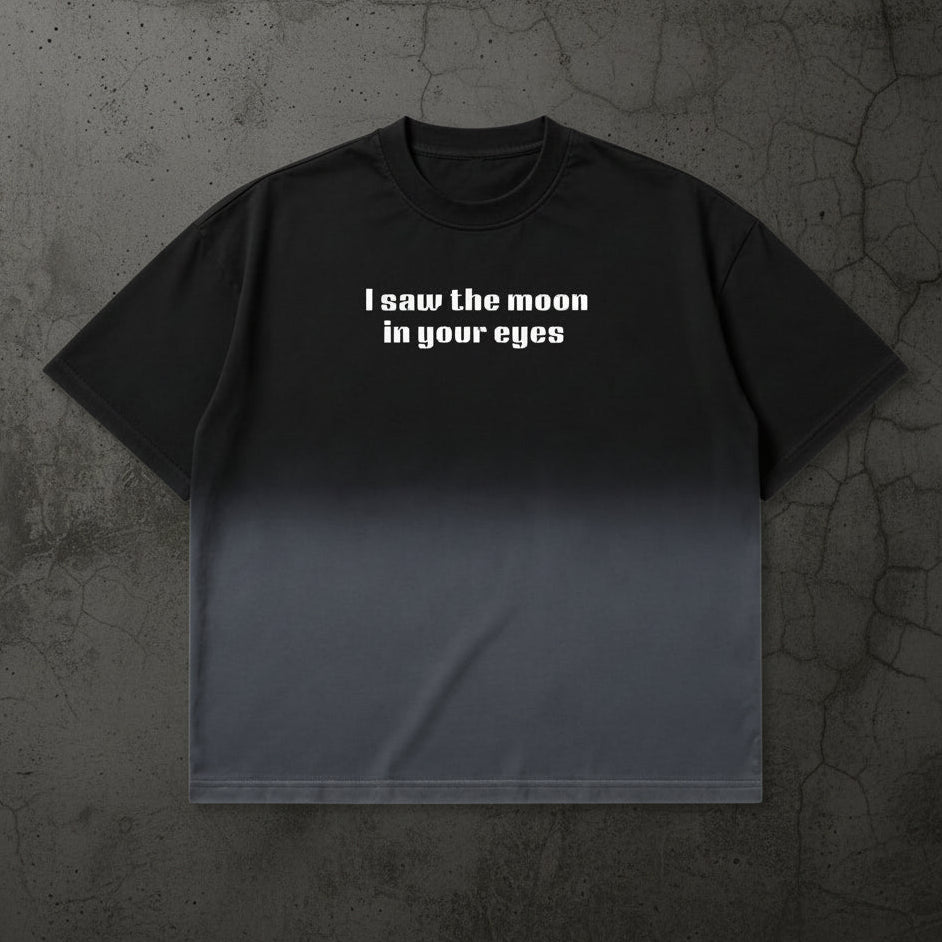 Black Ombré Wash Boxy Fit T-shirt Front Design