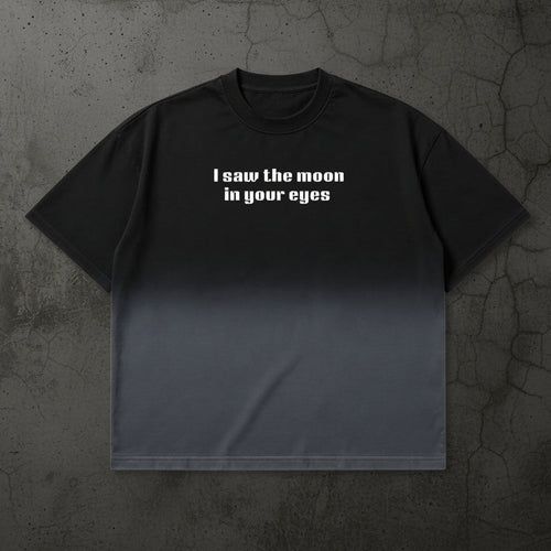 Black Ombré Wash Boxy Fit T-shirt Front Design
